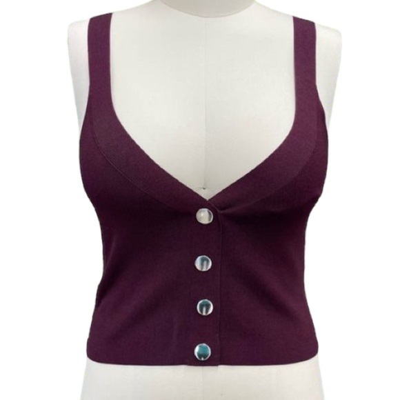 Zara Knit Maroon Tank - Picture 3 of 13